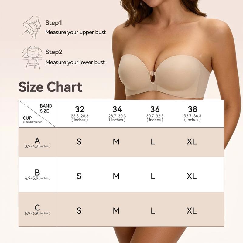Czucoon® Womens Strapless Push Up Bra