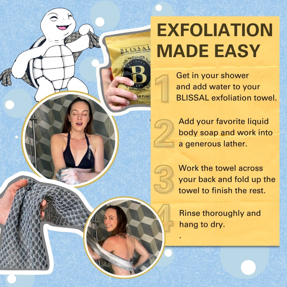 Blissal – exfoliační antibakteriální sprchový ručník