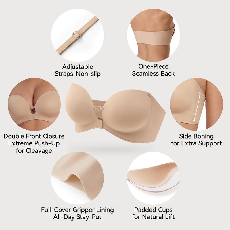 Czucoon® Womens Strapless Push Up Bra