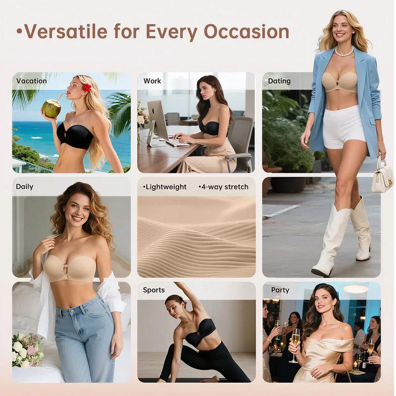 Czucoon® Womens Strapless Push Up Bra