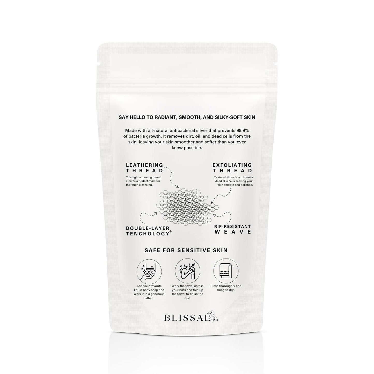 Blissal – exfoliační antibakteriální sprchový ručník